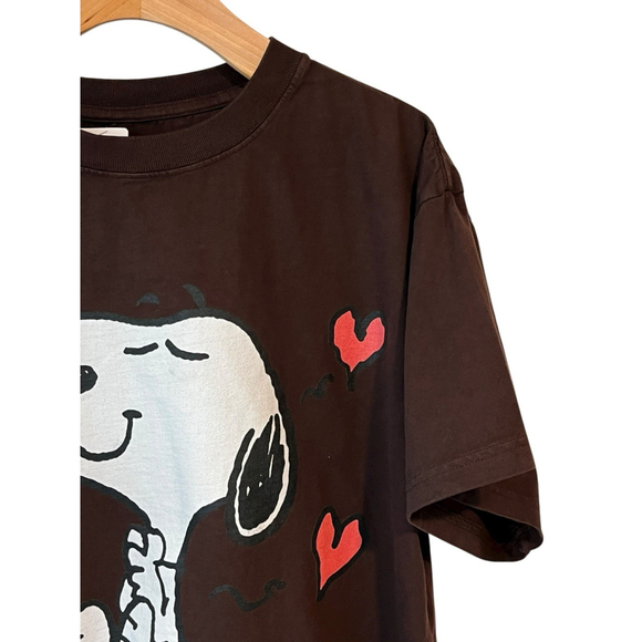 Peanuts Zumiez Snoopy Hearts T-Shirt Unisex Size Medium Brown - Picture 3 of 8